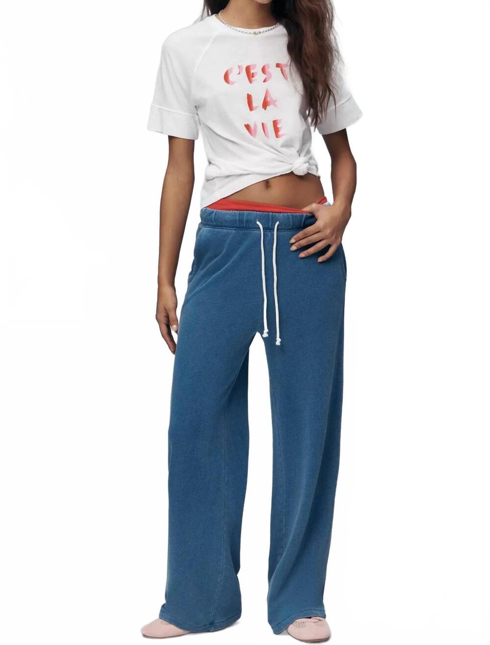 NEW SUNDRY c'est la vie boyfriend tee in white c'est la view